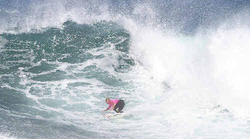 Mick Fanning rides it out at Margaret River yesterday. Mick Fanning rides it out at Margaret River yesterday.